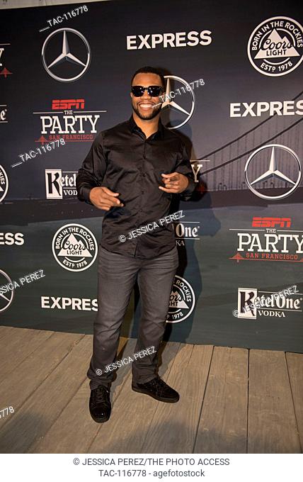 Glover Quin arrives at ESPN The Party at Fort Mason on February 5th, 2016 in San Francisco, California
