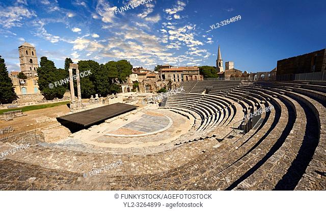 Arena of Nemes, a Roman Ampitheatre built around 70 AD during the reign of Emperor Augustus, Nimes, France