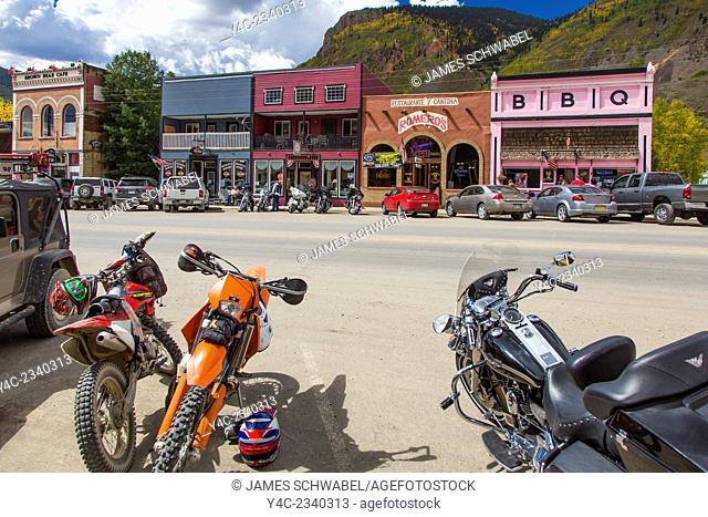 Historic old town of Siverton in The San Juan Mountains of Colorado