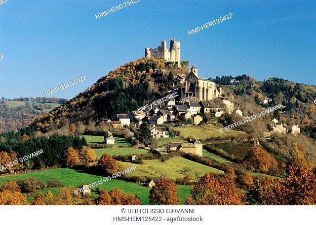 France, Aveyron, Najac village, labelled Les Plus Beaux Villages de France The Most Beautiful Villages of France, castle of the Counts of Toulouse XIIIth...
