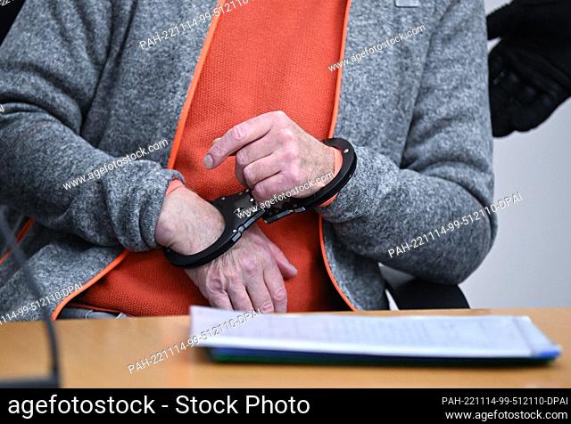 14 November 2022, Baden-Wuerttemberg, Stuttgart: The accused alleged ""Reichsbürger"" sits in the courtroom before the start of his trial