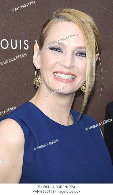 US actress Uma Thurman Michael Burke, Chairman and CEO of Louis Vuitton,  Stock Photo, Picture And Rights Managed Image. Pic. PAH-39001794