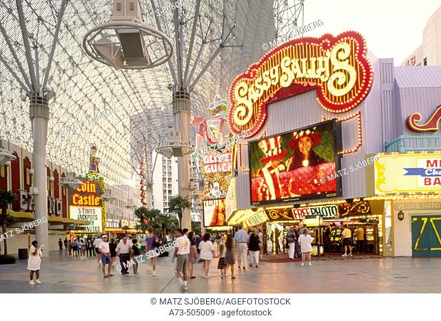 Fremont Street. The 'Sassy Sally's' Casino. Las Vegas. USA