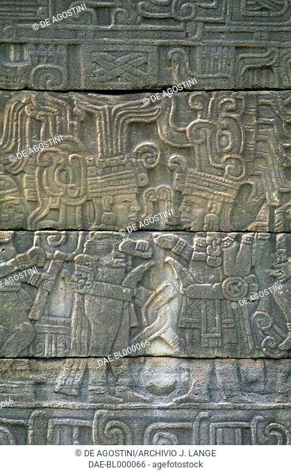 Relief in the south court for Juego de Pelota (Mesoamerican ballgame), El Tajin (Unesco World Heritage List, 1992), Veracruz, Mexico
