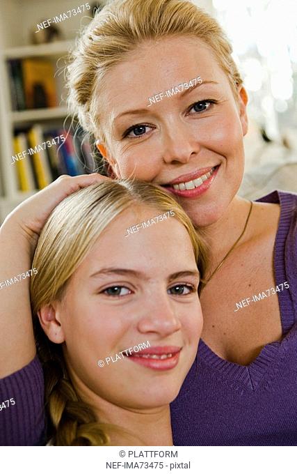 Portrait of a Scandinavian mother and daughter, Sweden