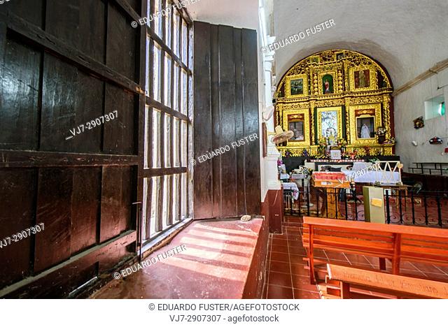 Interior of the Church of Chumayel, Yucatan (Mexico)