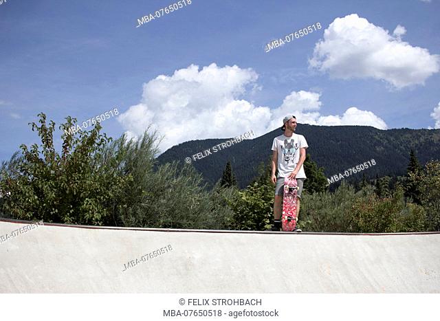 Skateboarder in a skatepark