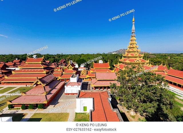 Mandalay Palace Aerial View , Myanmar landmark