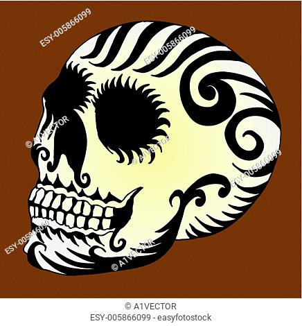 tattoo tribal mexican skull vector art