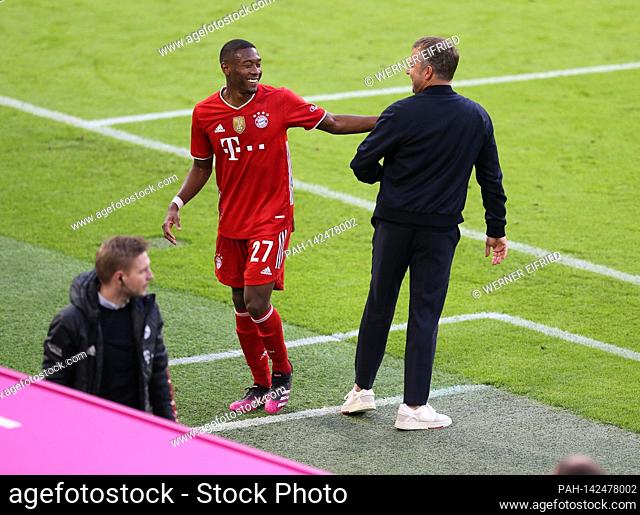 from left David Alaba (FC Bayern Munich) and coach Hans-Dieter Hansi Flick (FC Bayern Munich) substitution Sport: Soccer: 1