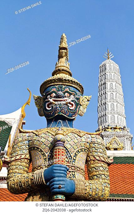 Heavenly King Statue in the Temple Wat Phra Kaew in Bangkok, Thailand