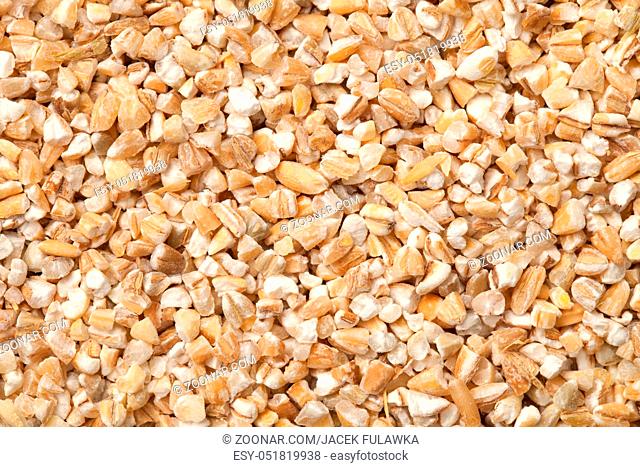 Pearl barley background. Top view