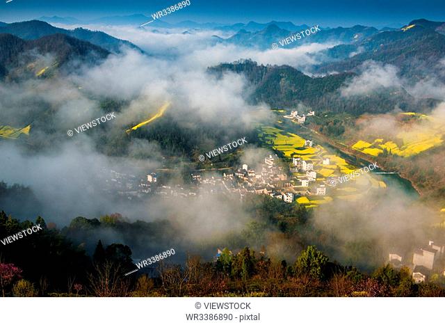 Huangshan city, anhui province rapidly so dragon pond village scenery