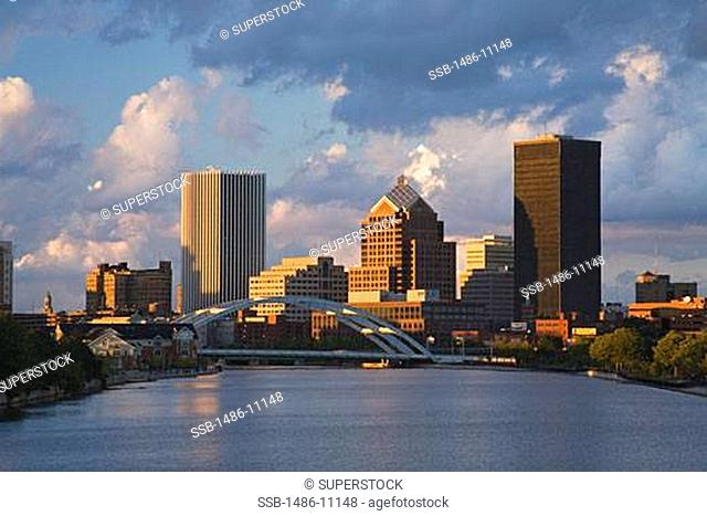 Buildings at the waterfront, Genesee River, Rochester, New York State, USA