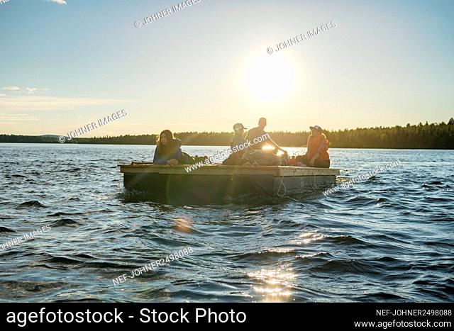 People on motor raft