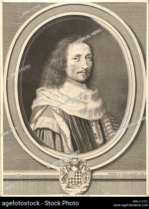 Guillaume de Lamoignon. Artist: Robert Nanteuil (French, Reims 1623-1678 Paris); Date: 1659; Medium: Engraving; first state of two (Petitjean & Wickert);...