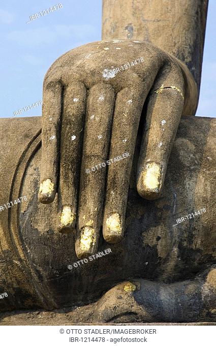 Hand of Buddha, Wat Sra Si Temple, Sukhothai, Thailand, Asia