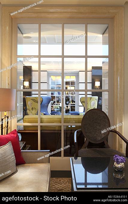 Glimpse through internal window at Emmeline Pankhurst lounge beyond | | Designer: RPW