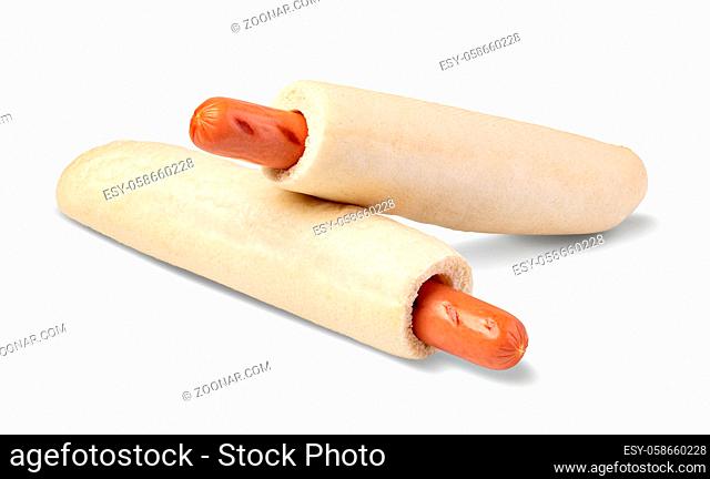 French hot dog isolated on white background