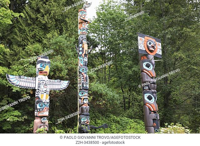 Totem at Stanley Park, Vancouver, America