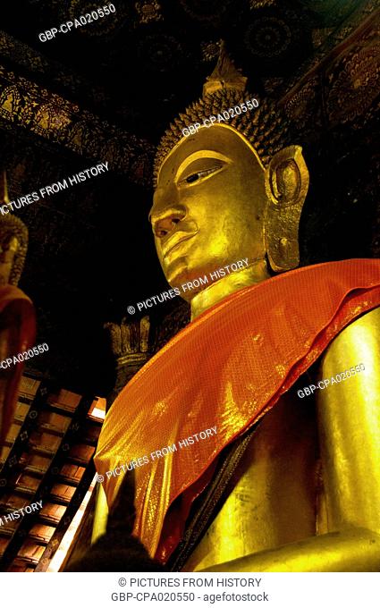 Laos: The main Buddha image in the sim (ordination hall), Wat Xieng Thong, Luang Prabang