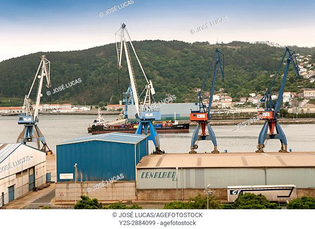 Port of goods, Ferrol, La Coruna province, Region of Galicia, Spain, Europe