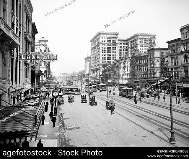 Canal Street, New Orleans, Louisiana, USA, Detroit Publishing Company, 1910's