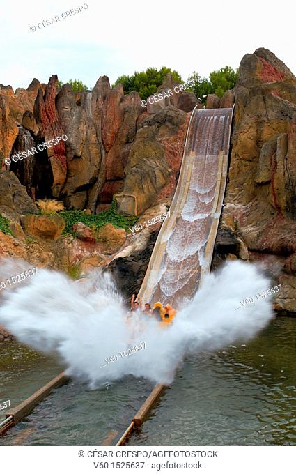 -Tutuki Splash in Polynesia- Tematic Portaventura's Park, Catalonia (Spain)