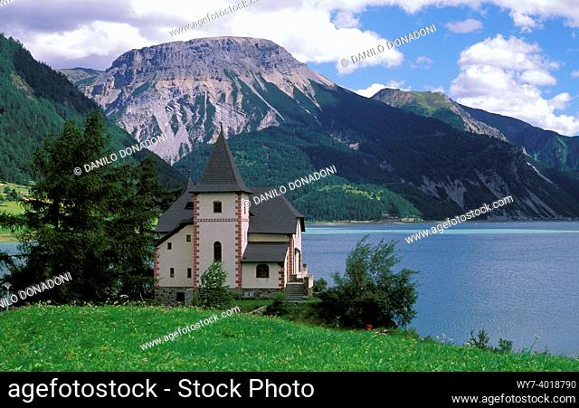 partial view of lake, resia, italy