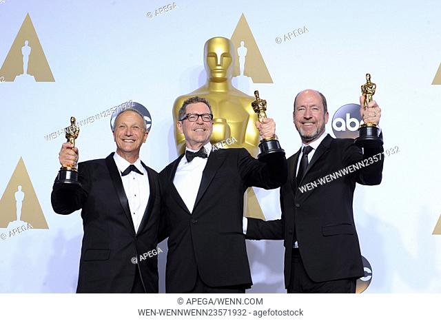 The 88th Annual Academy Awards Pressroom Featuring: Ben Osmo, Greg Rudloff, Chris Jenkins Where: Los Angeles, California