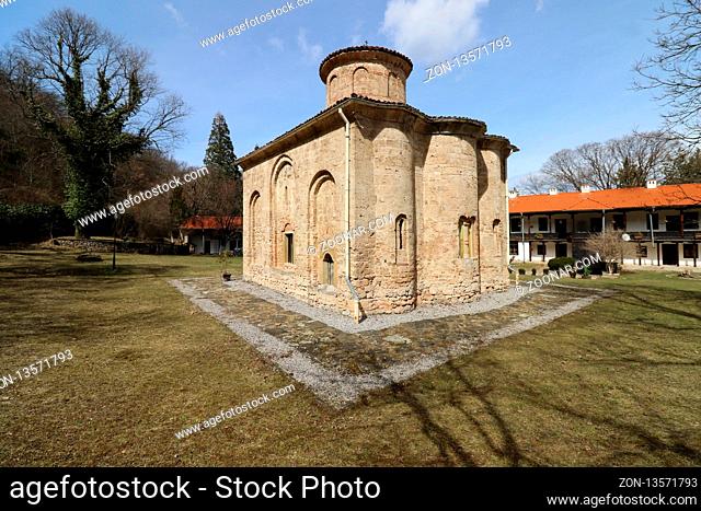 Zemen, Bulgaria - March 16, 2019: The church of the ancient Zemen Monastery, Bulgaria. Orthodox monastery. Bulgarian orthodox monastery