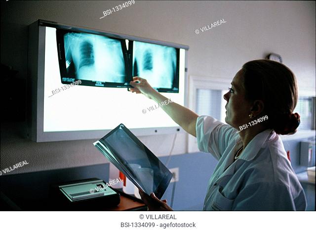 Saint Vincent de Paul Hospital in Paris, France. X-ray of lungs