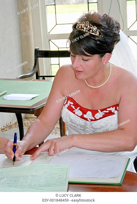 Bride Signing the Register