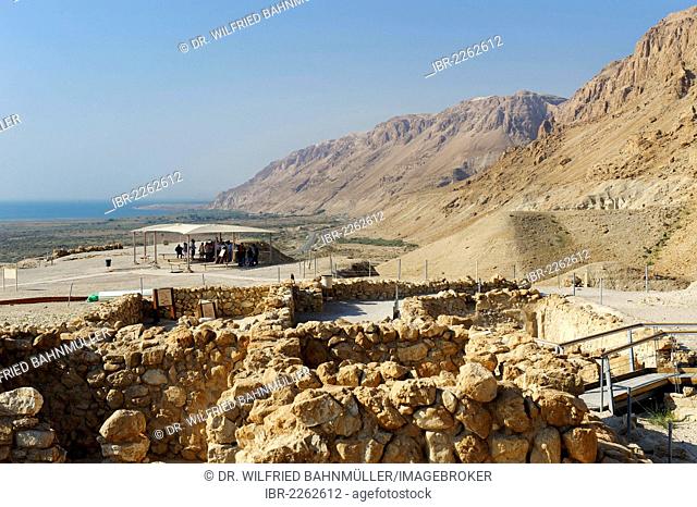 Excavations, ruins of Qumran, West Bank, Israel, Middle East