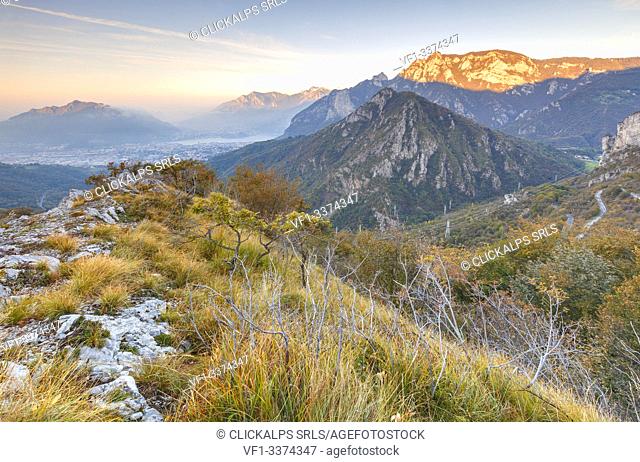 Sunrise on Lecco mountains from Morterone, Lecco province, Lombardy, Italy, Europe