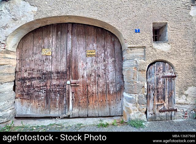 House facade, door, window, entrance, Amberg, Upper Palatinate, Bavaria, Germany, Europe