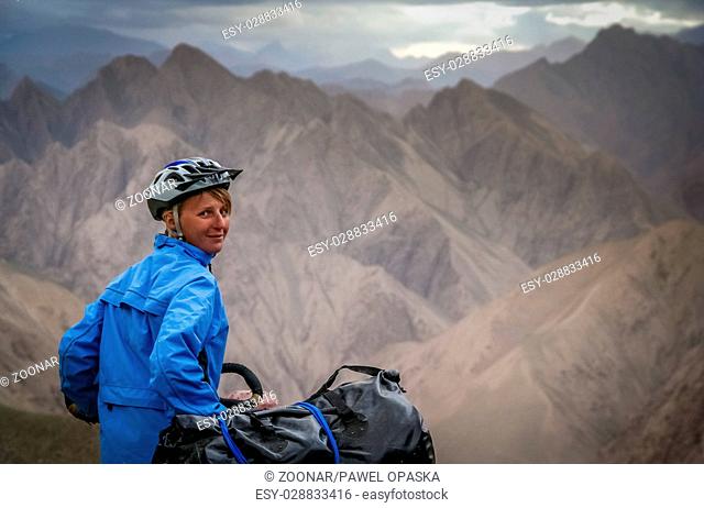 Cyclist in Tibet