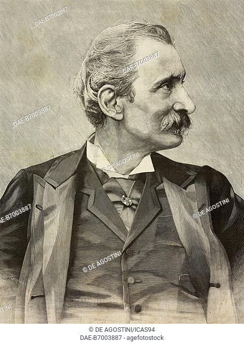 Portrait of Giuseppe Zanardelli (1826-1903), Italian patriot and politician, Italy, engraving by Cantagalli after a photo by Capitanio