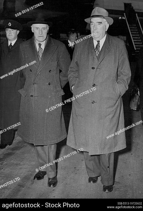 Here For Commonwealth Talks -- Mr. R.G. Menzies, the Australian Prime Minister seen on arrival at London Airport to attend the Commonwealth PM's conference...