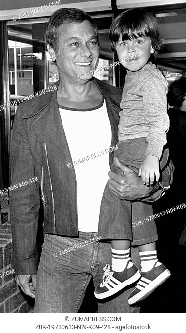 June 13, 1973 - London, England, U.K. - American actor Tony CURTIS with his son NICHOLAS arriving on London Heathrow. Originally dismissed as little more than a...