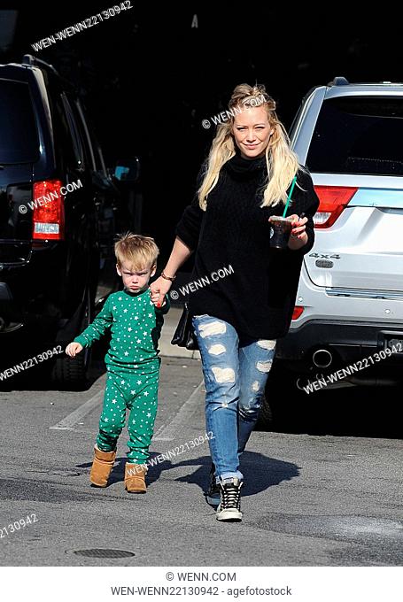 Hilary Duff has a bad hair day while out in Studio City with her son Luca Comrie Featuring: Hilary Duff, Luca Comrie Where: Los Angeles, California