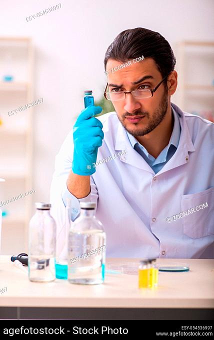 Young male doctor working in the lab