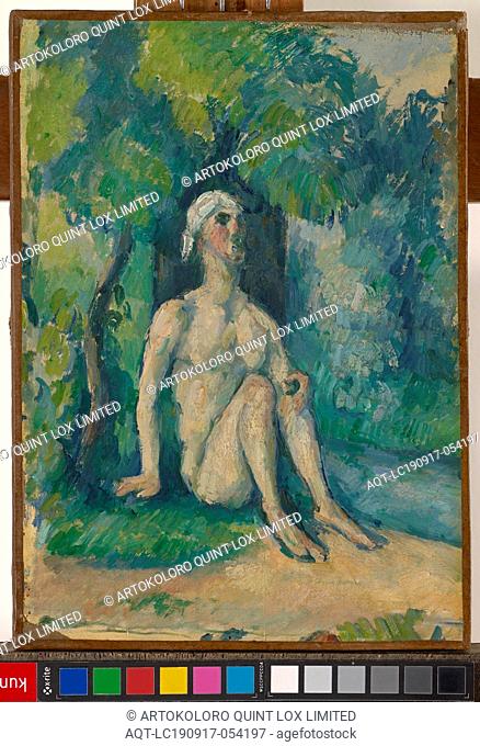 Baigneur assis au bord de l 'eau, c. 1876, oil on canvas, 29 x 21 cm, unmarked, Stiftung Im Obersteg, deposit in the Kunstmuseum Basel 2004, Paul Cézanne