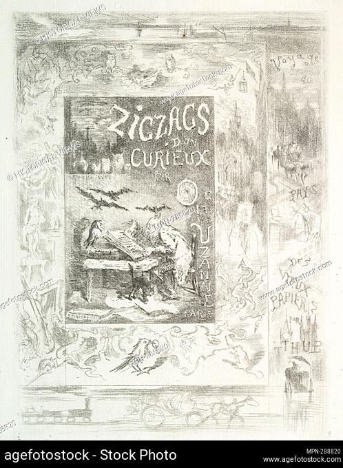 Frontispice pour Les zigzags d'un curieux, d'Octave Uzanne. Avery, Samuel Putnam, 1822-1904 (Collector) Buhot, Félix Hilaire (1847-1898) (Artist) Keppel