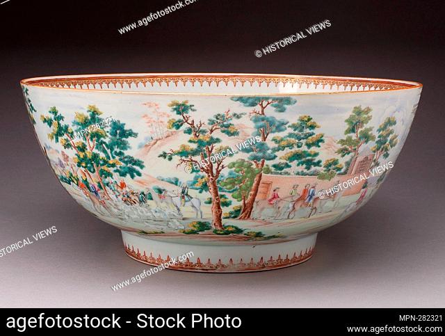 Punch Bowl - About 1765 - China. Hard-paste porcelain with polychrome enamels and gilding. 1760'1770. Jingdezhen