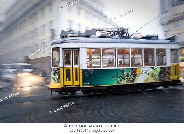 Tram in 'Barrio de Chiado', Lisboa, Portugal