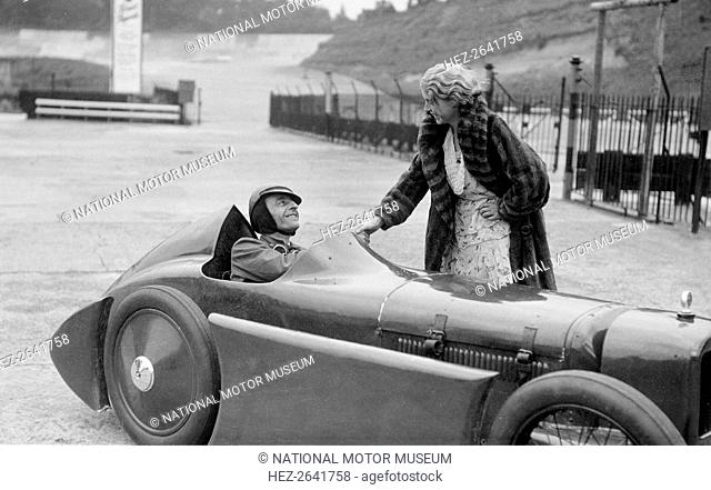 Leon Cushman's Austin 7 racer at Brooklands for a speed record attempt, 8 August 1931. Artist: Bill Brunell
