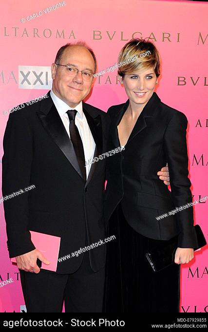 Italian director and actor Carlo Verdone and his daughter Giulia participate in the Dinner Gala at the Maxxi Museum on the occasion of the new Bellissima...