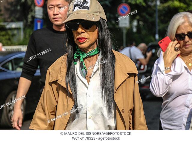MILAN, Italy- September 19 2018: Women on the street during the Milan Fashion Week