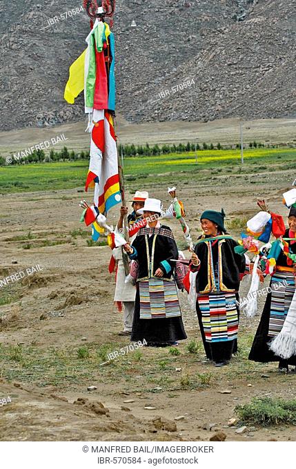 Religious festivity near Lhasa, Tibet, Asia